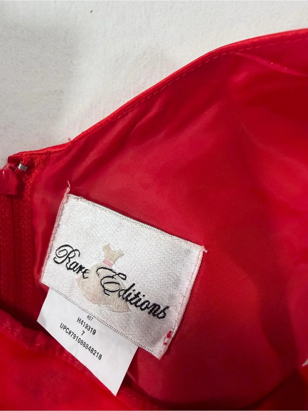 Girls Red Tulle Ball Gown Dress with Waist Embellishment costume Rare Editions